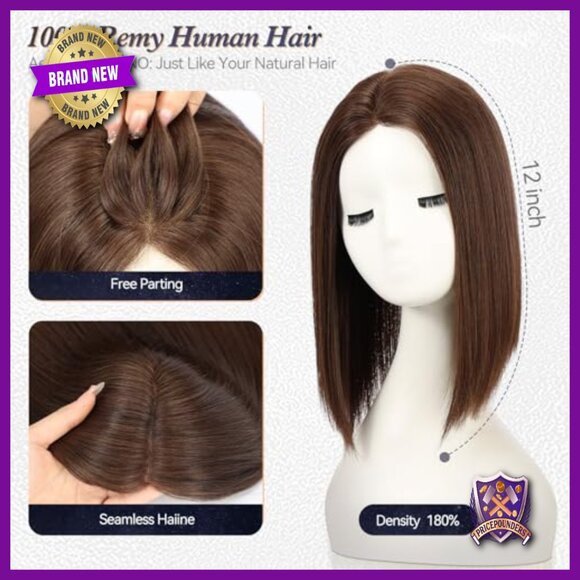 Large Swiss Mono Base Human Hair Topper 6x7 80g for Thinning Hair main image 4